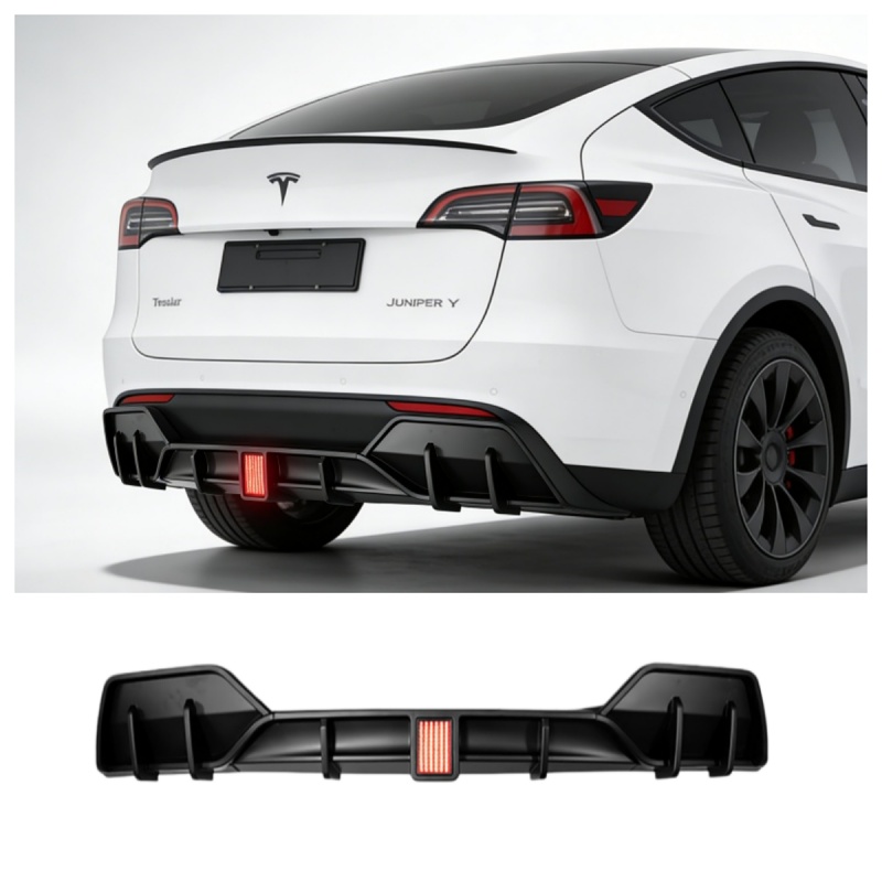 Tesla Model Y Juniper (2025+) Sport Rear Diffuser with Smart LED Brake Light 