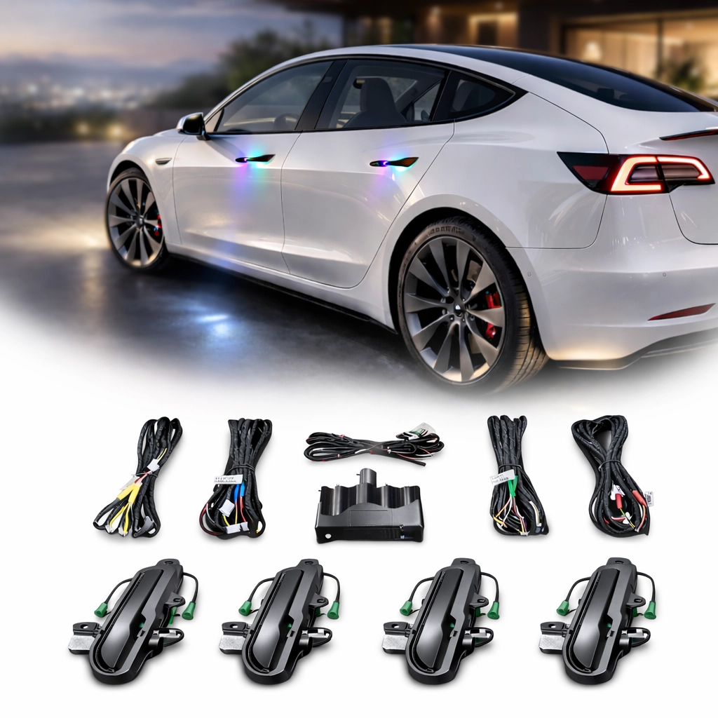 RGB Automatic Door Handles for Tesla Model 3 Highland & Model Y Juniper with Smart App Control”