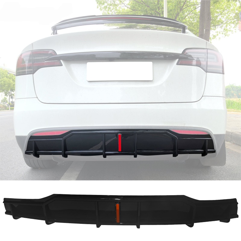 Tesla Model X (2021-2025) Refresh Rear Diffuser with LED Brake Light - Aggressive Sport Style