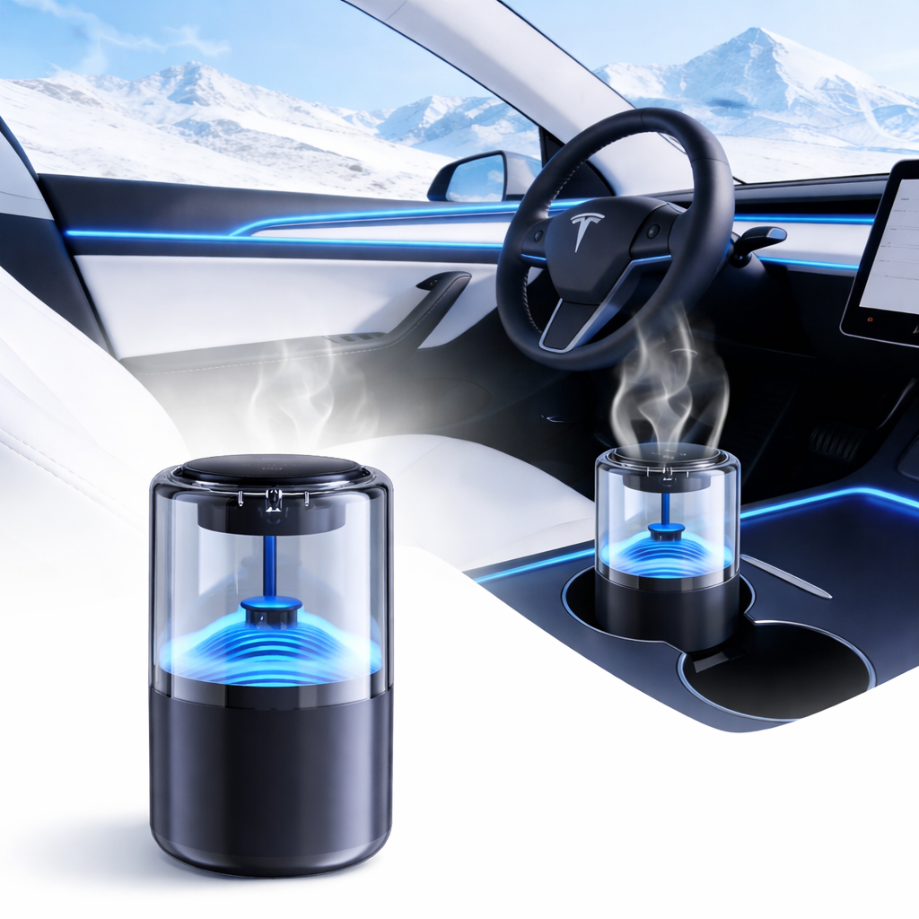 Smart Cloud Mist Car Diffuser with Ambient Light for Tesla Model 3/Y/S/X