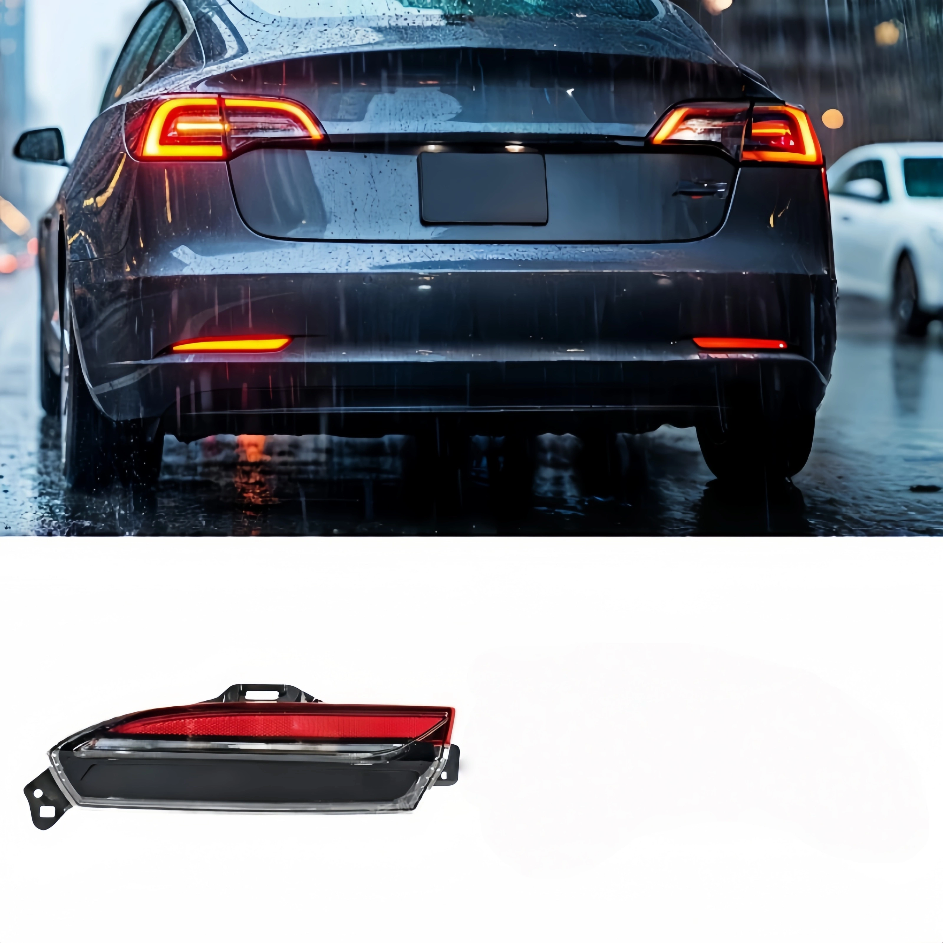 Rear Bumper LED Tail Fog Light Left/Right For Tesla Model 3 Highland 2024+ 1712513-00-D /1712514-00-D