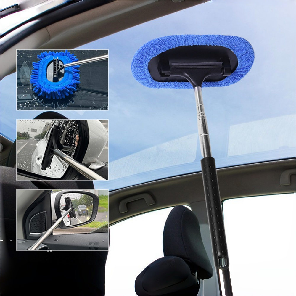 Tesla 3-in-1 Cleaning Kit - Car Windshield Squeegee Microfiber Dust Brush