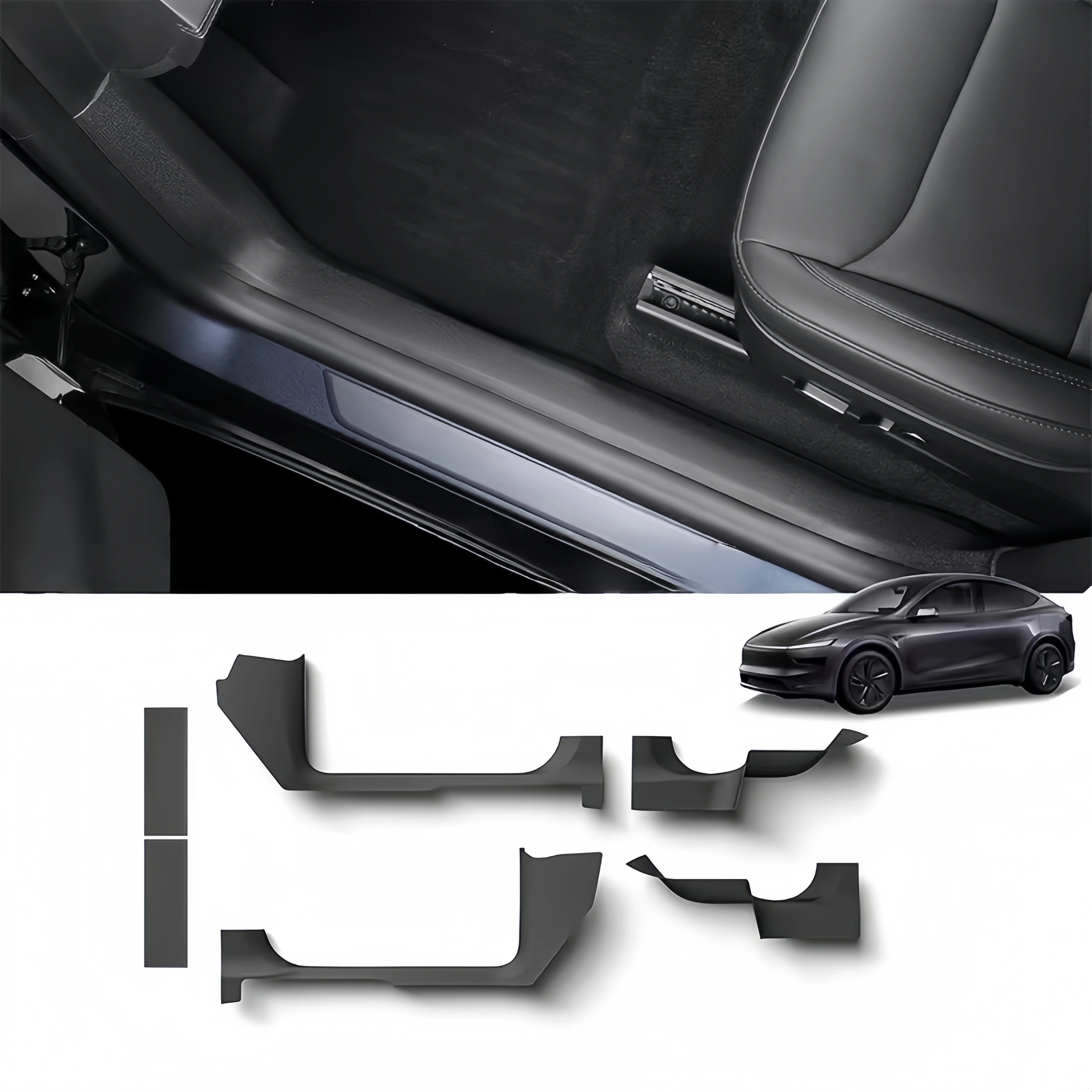 6PCS Door Sill Protective Cover for Tesla Model Y Juniper 2025+