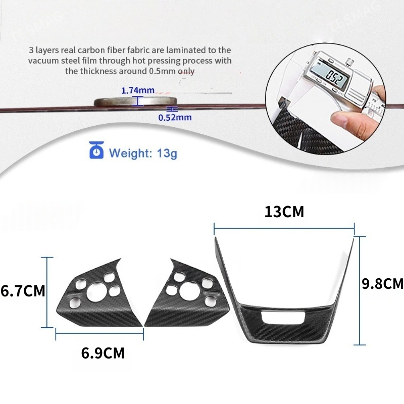 Carbon Steering Wheel Cover Kits for Tesla Cybertruck Cyberbeast 2024+