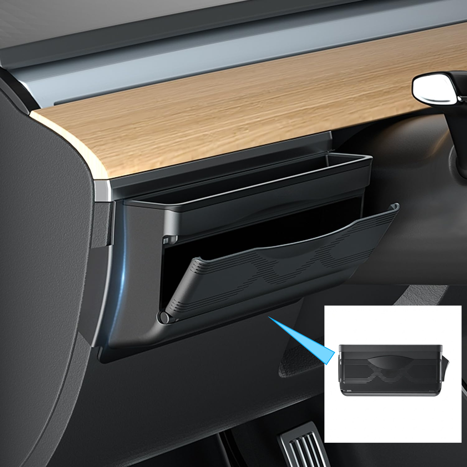 Car Glove Storage Dashboard Side Organizer for Tesla Model Y 2019-2025