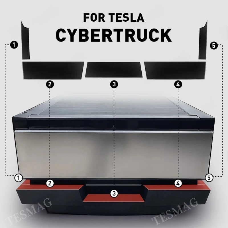 Rear Bumper Guard Tailgate Protector for Tesla Cybertruck 2024+ Matte Black Top Cover