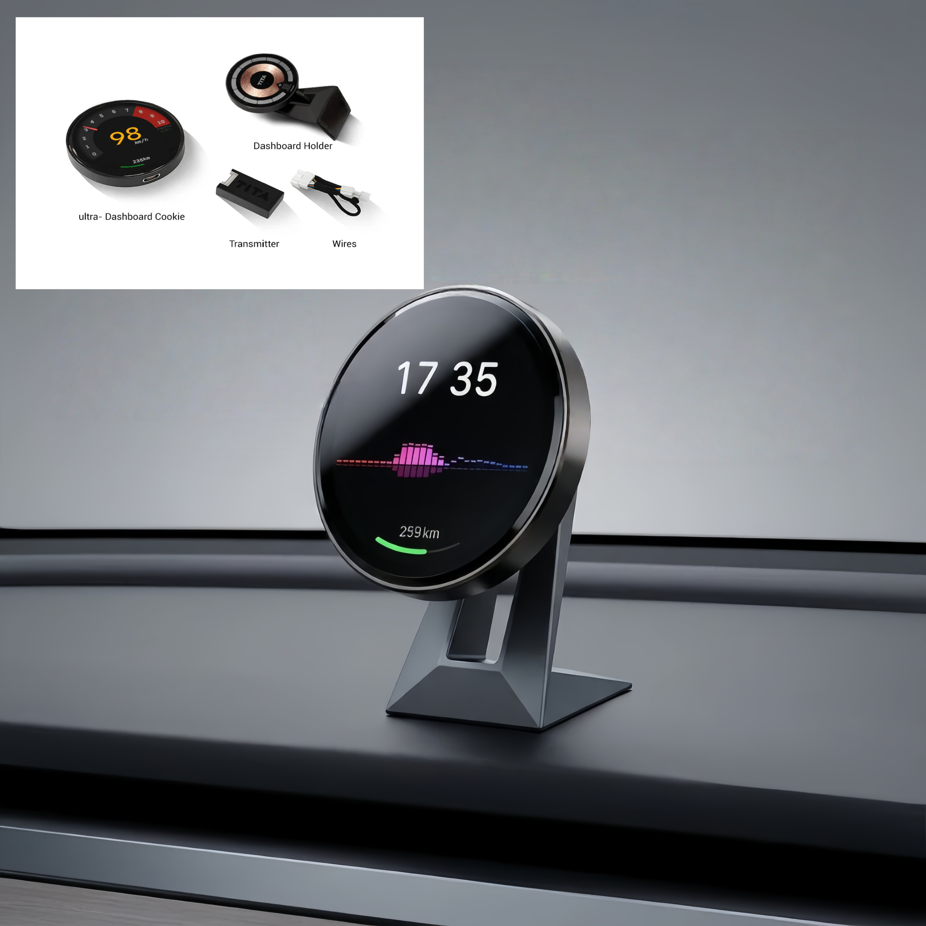 Wireless Magnetic Dashboard Display for Tesla Model 3 Highland 2024+/Model Y Juniper 2025+