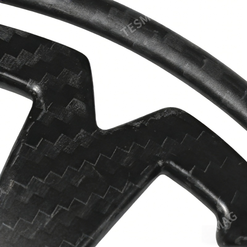 Front T Logo Overlay Carbon Fiber Molded for Tesla Model S 2016-2025