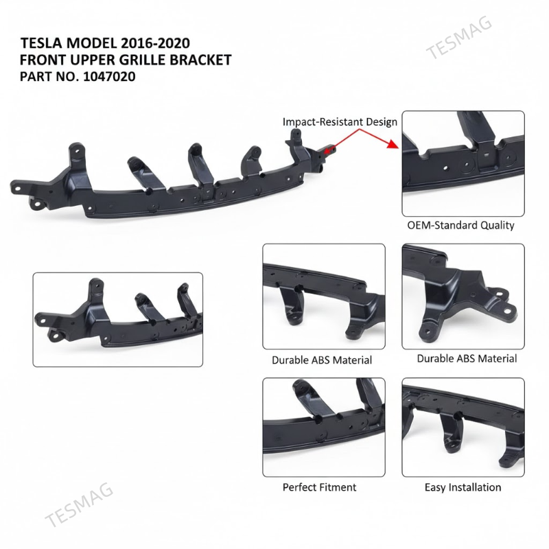 Front Bumper Upper Grille Carrier Mount Support or Tesla Model X 2016-2020 (1047020)
