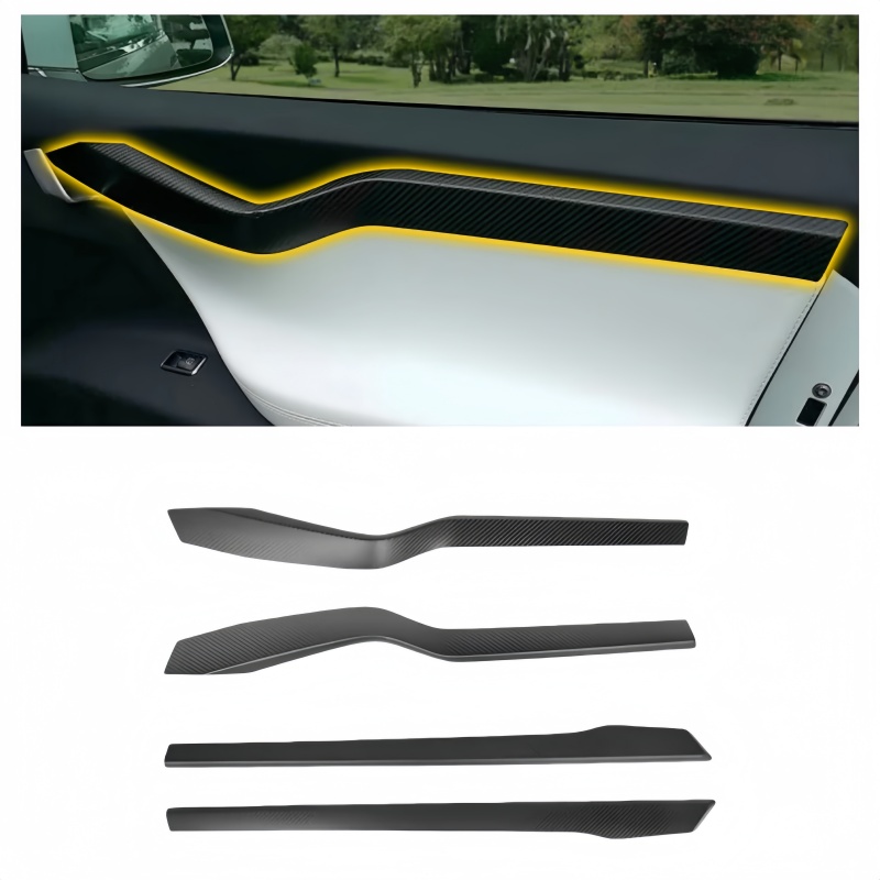 Carbon Fiber Door Panel Trim Overlay for Tesla Model S/X