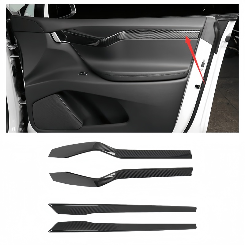 Carbon Fiber Door Panel Trim Overlay for Tesla Model S/X