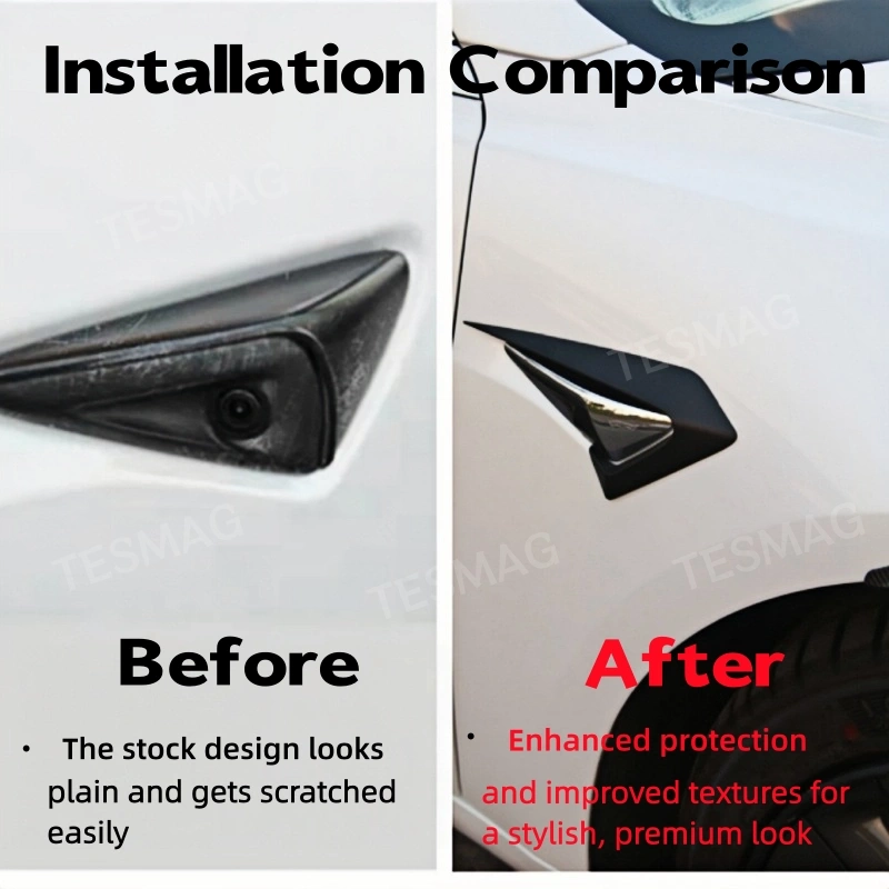 Premium ABS Tesla Side Camera Cover with Fender Vent Design for Model Y Juniper & Model 3 Highland