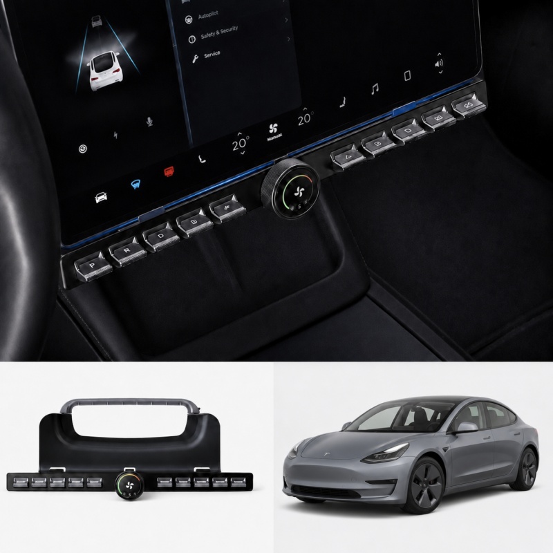 Smart Physical Button Controller with Rotary Climate Knob for Tesla Model 3/Y