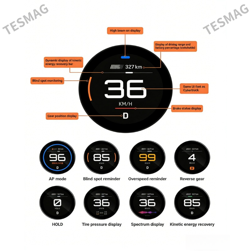 Wireless Magnetic Dashboard Display for Tesla Model 3 Highland 2024+/Model Y Juniper 2025+