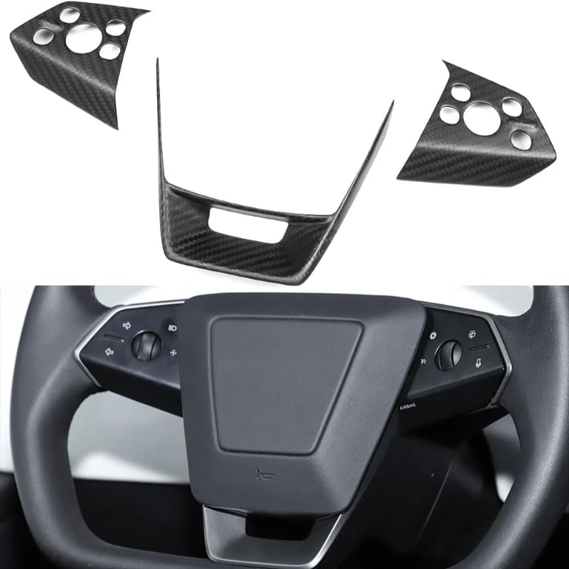 Carbon Steering Wheel Cover Kits for Tesla Cybertruck Cyberbeast 2024+
