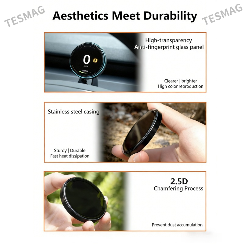 Wireless Magnetic Dashboard Display for Tesla Model 3 Highland 2024+/Model Y Juniper 2025+