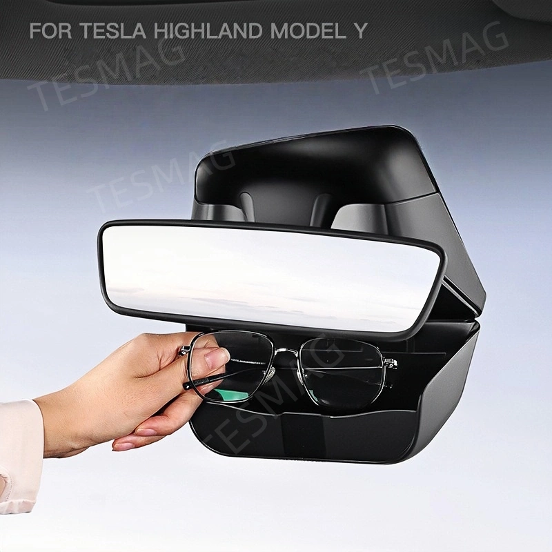 Stealth Sunglasses Holder with Integrated Storage for Tesla Model Y Juniper 2025+