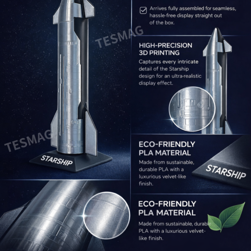 Handcrafted SpaceX Starship B7 Rocket Model Simulated Toy