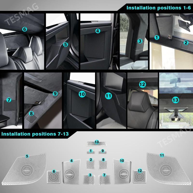 Interior Horn Audio Speaker Cover for Tesla Cybertruck 2024+