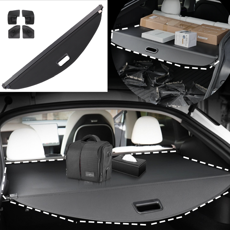 Retractable Leather Cargo Organizer Shield Shade for Tesla Model Y Juniper 2025+ /2021-2024