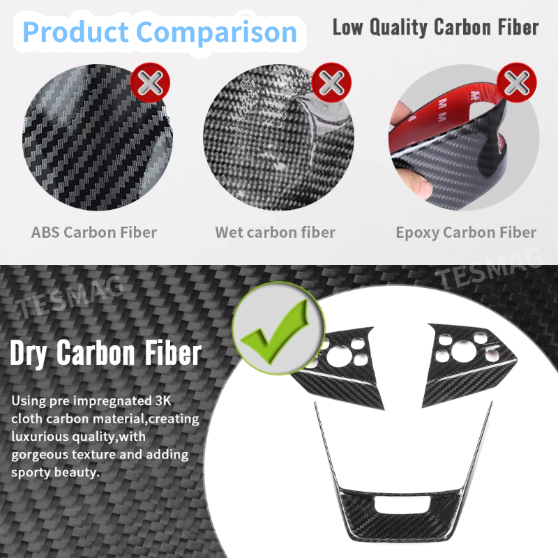 Carbon Steering Wheel Cover Kits for Tesla Cybertruck Cyberbeast 2024+
