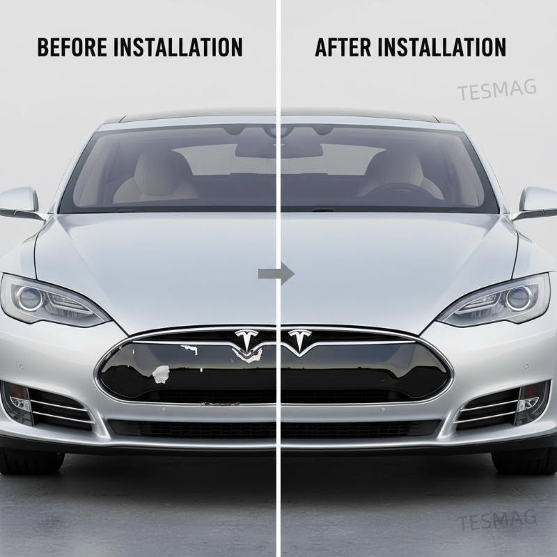 Front Bumper Grille Trim Molding Chrome for Tesla Model S 2016-2020 (1065233)