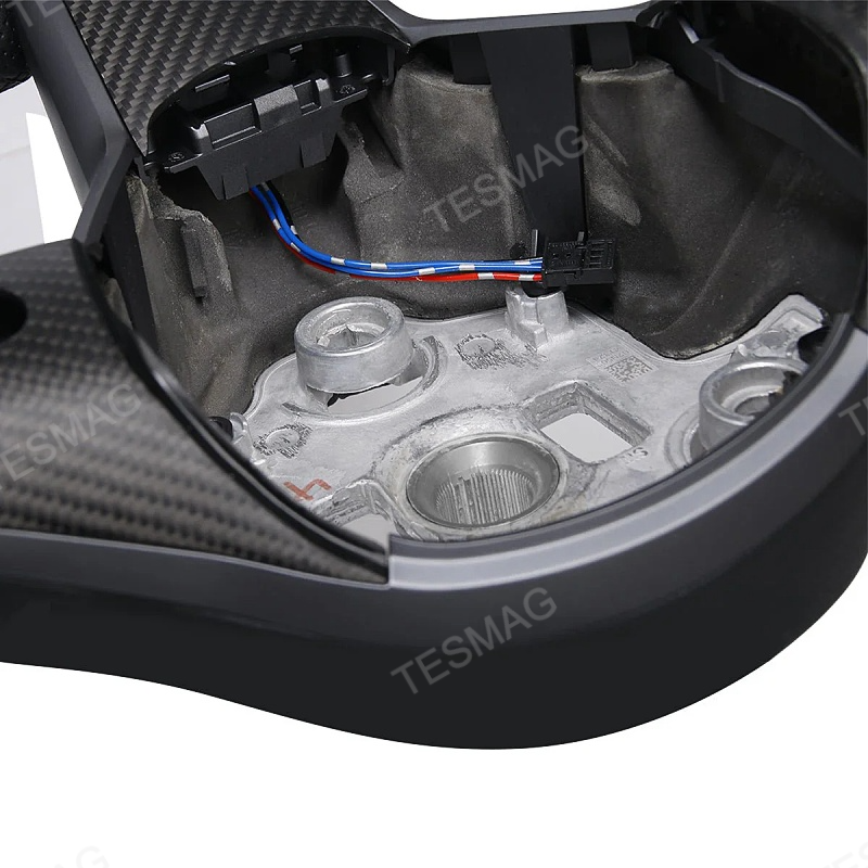 Sporty Perforated Leather Yoke Steering Wheel for Model 3/Y