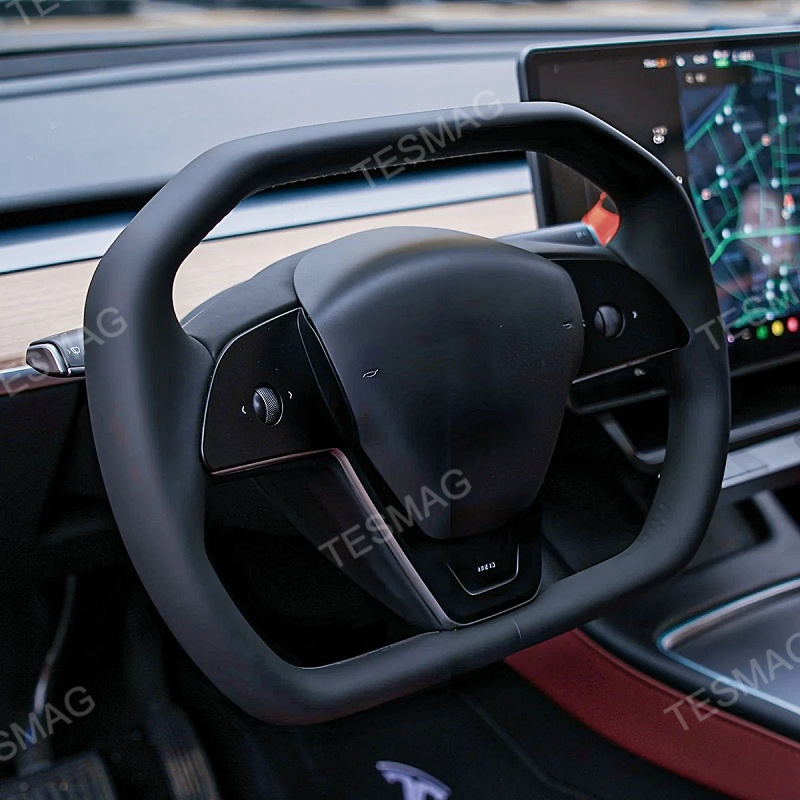  Tesla Model 3/Y Steering Wheel is Inspired by Cybertruck Style