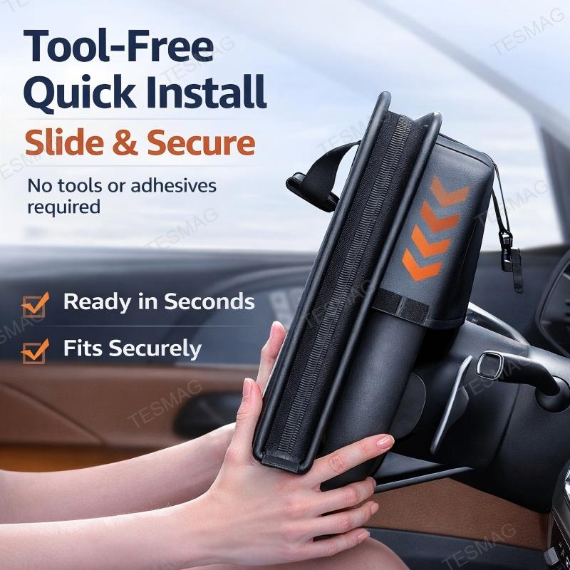 Tesla 2-in-1 Foldable Steering Wheel & Backseat Tray Organizer | Multi-Use Car Table