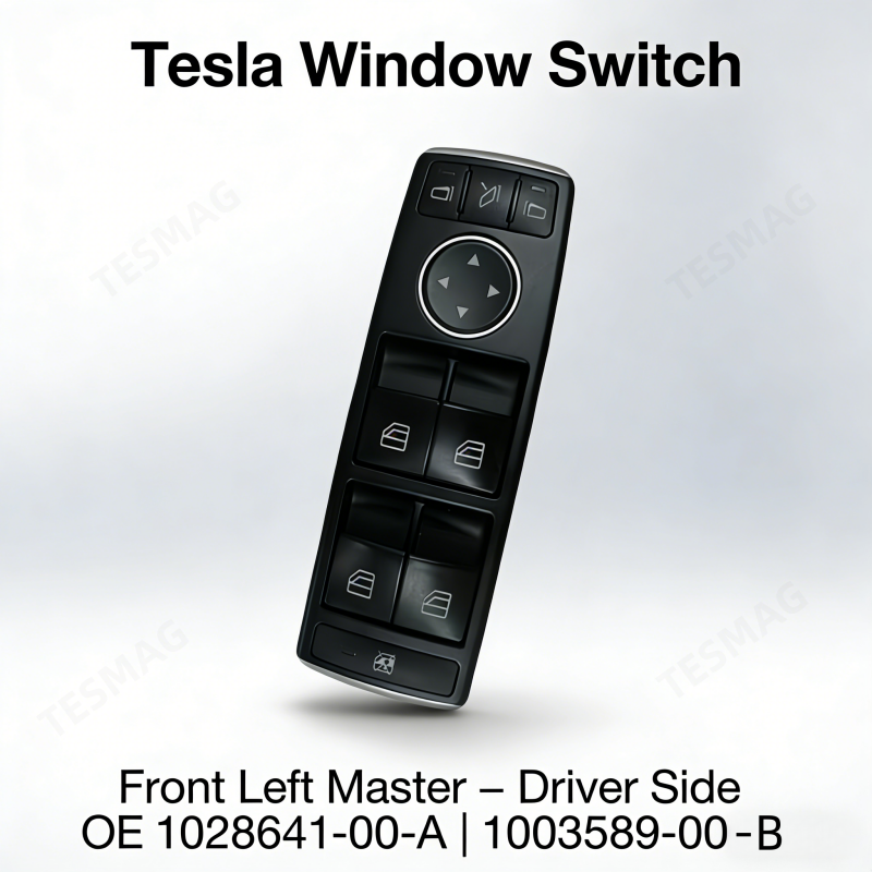 Front Left Master Tesla Window Switch for Model S/X (1028641-00-A 1003589-00-B) 