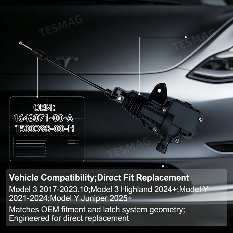 Hood Lock Actuator & Cable Assembly Direct Replacement for Tesla Model 3/Y (1643071-00-A 1500398-00-H)