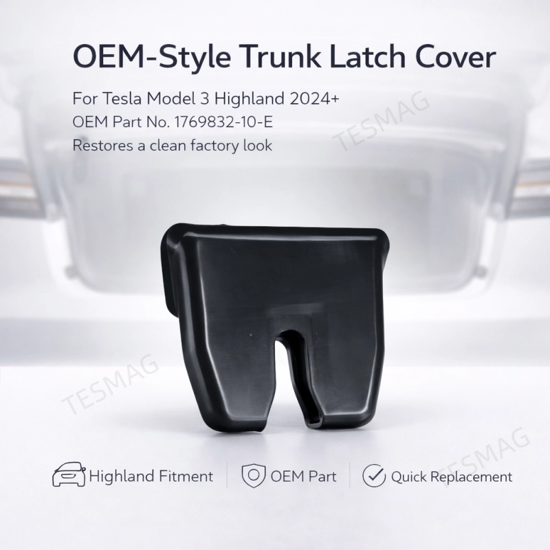 OEM-Style Trunk Latch Cover for Tesla Model 3 Highland 2024+ | 1769832-10-E