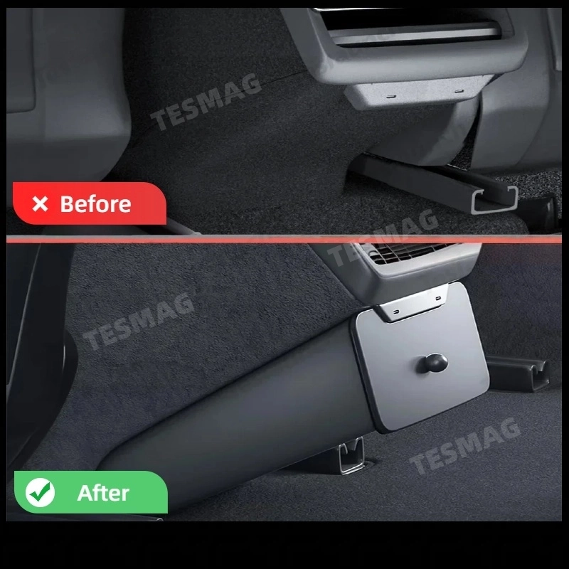 Under Seat Storage Box with Backseat Magnetic Trash Can for Tesla Model Y Juniper/ 3 Highland