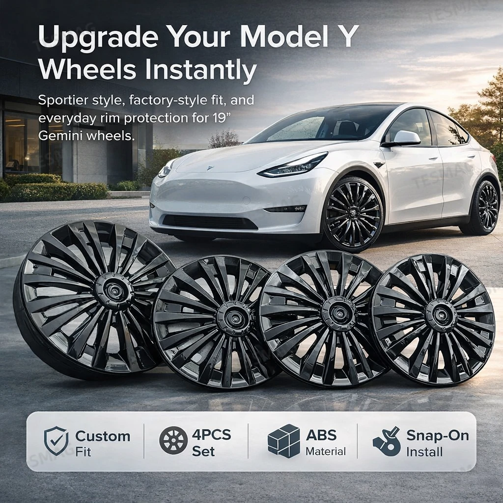 19" Wheel Covers for Tesla Model Y Wheels Rim Protectors (2020-2025.03)