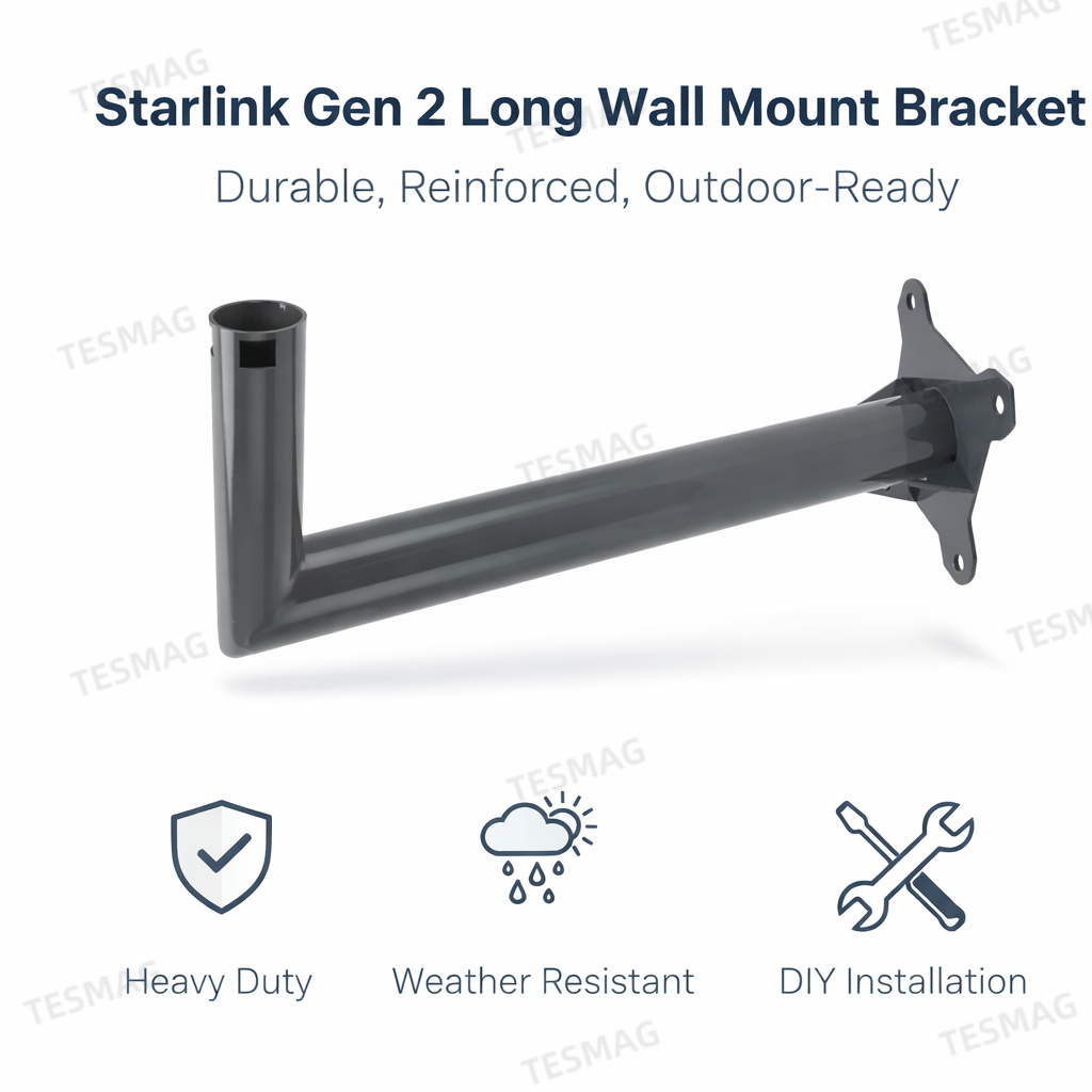 Starlink Gen 2 Long Wall Mount Bracket – Durable Outdoor Satellite Holder