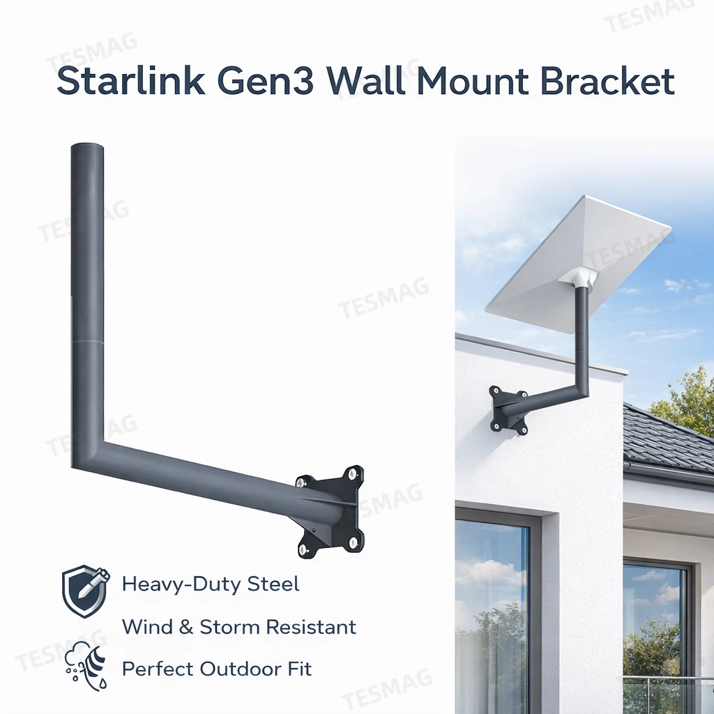 Starlink Gen3 Wall Mount Bracket – Heavy-Duty Outdoor L-Arm Satellite MountSta
