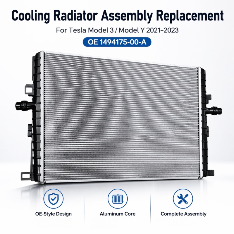 Radiator Coolant Heat Exchanger for Tesla Model 3/ Model Y (2021-2023) | OE 1494175-00-A Replacement