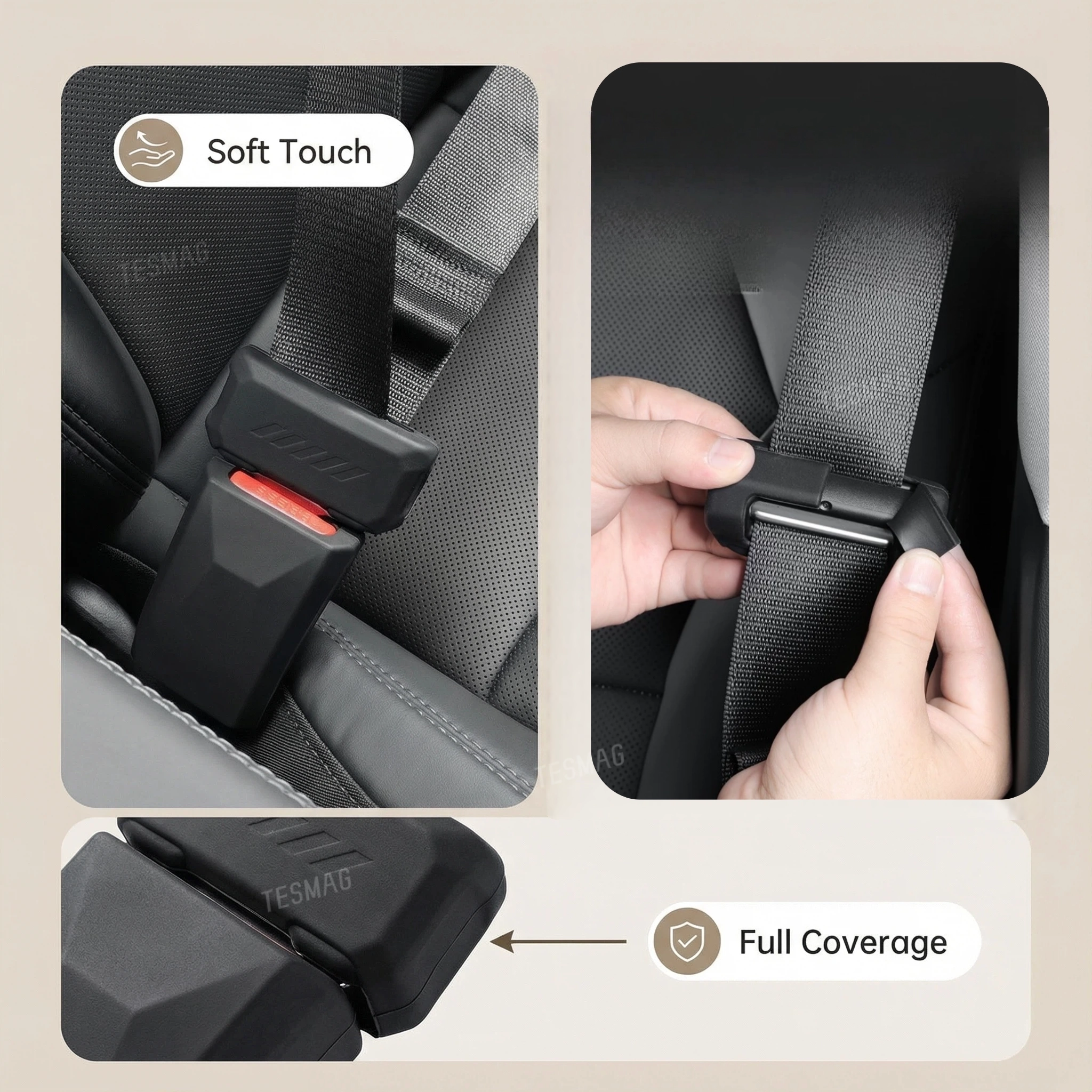 Car SeatBelt Buckle Button Protector Cover for Tesla Model Y Juniper /Model 3 Highland