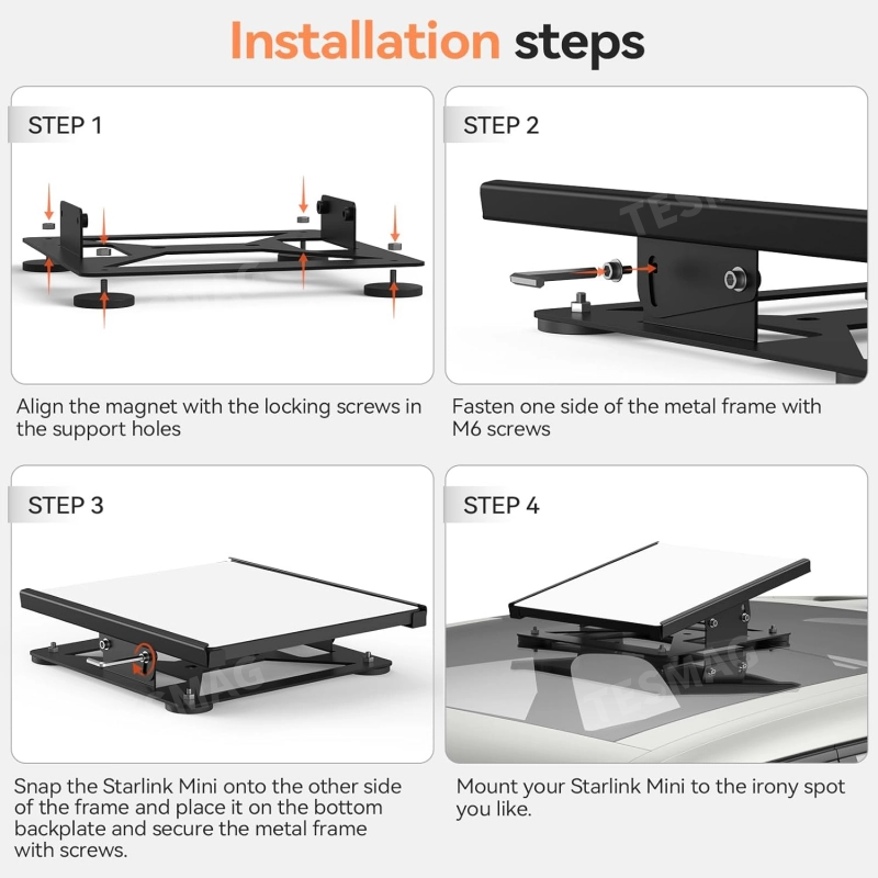 Starlink Mini Magnetic Mount with 30 Degree Adjustable Angle and 220lbs Heavy Duty Magnet Base