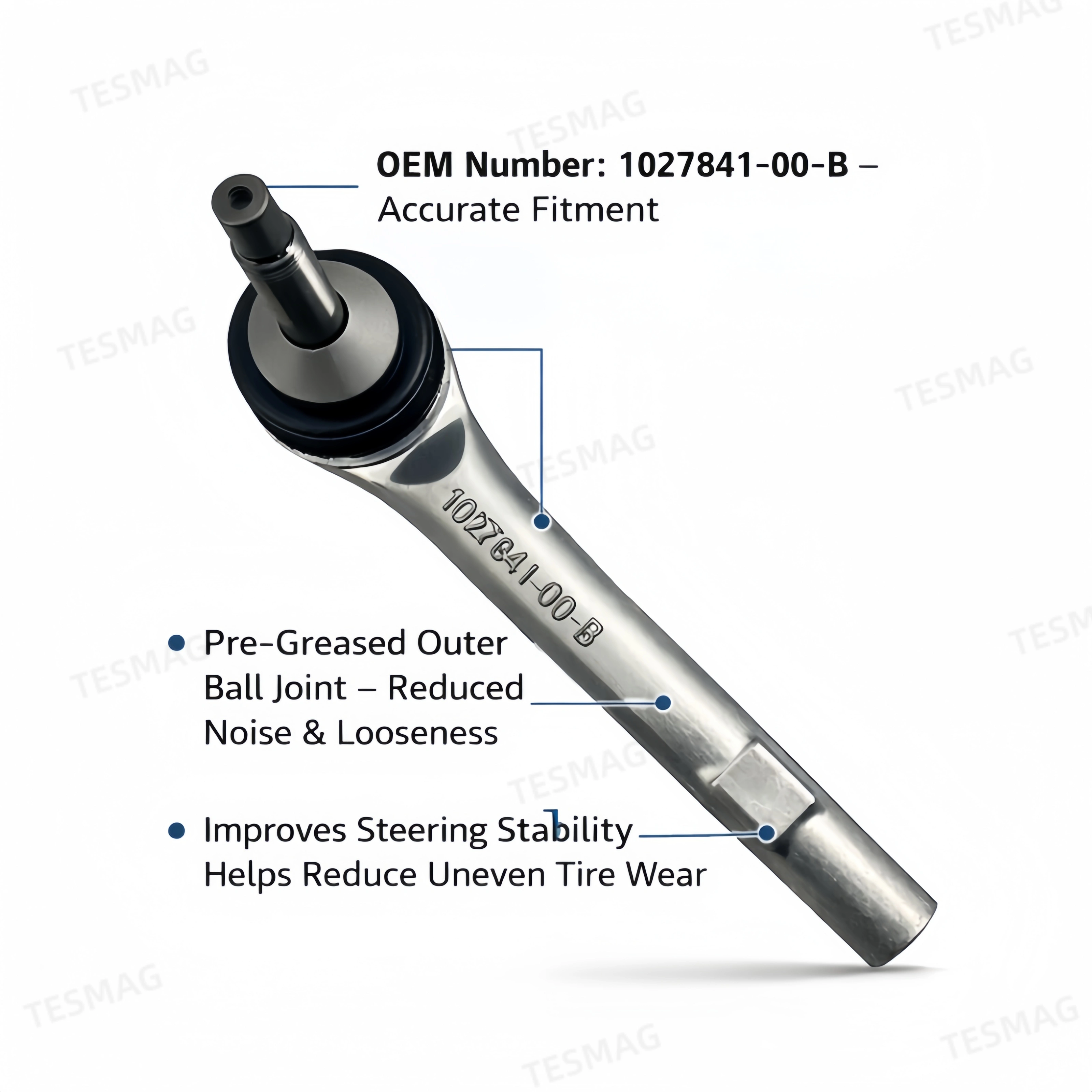 Outer Tie Rod End for Tesla Model S OEM 1027841-00-B Steering Part