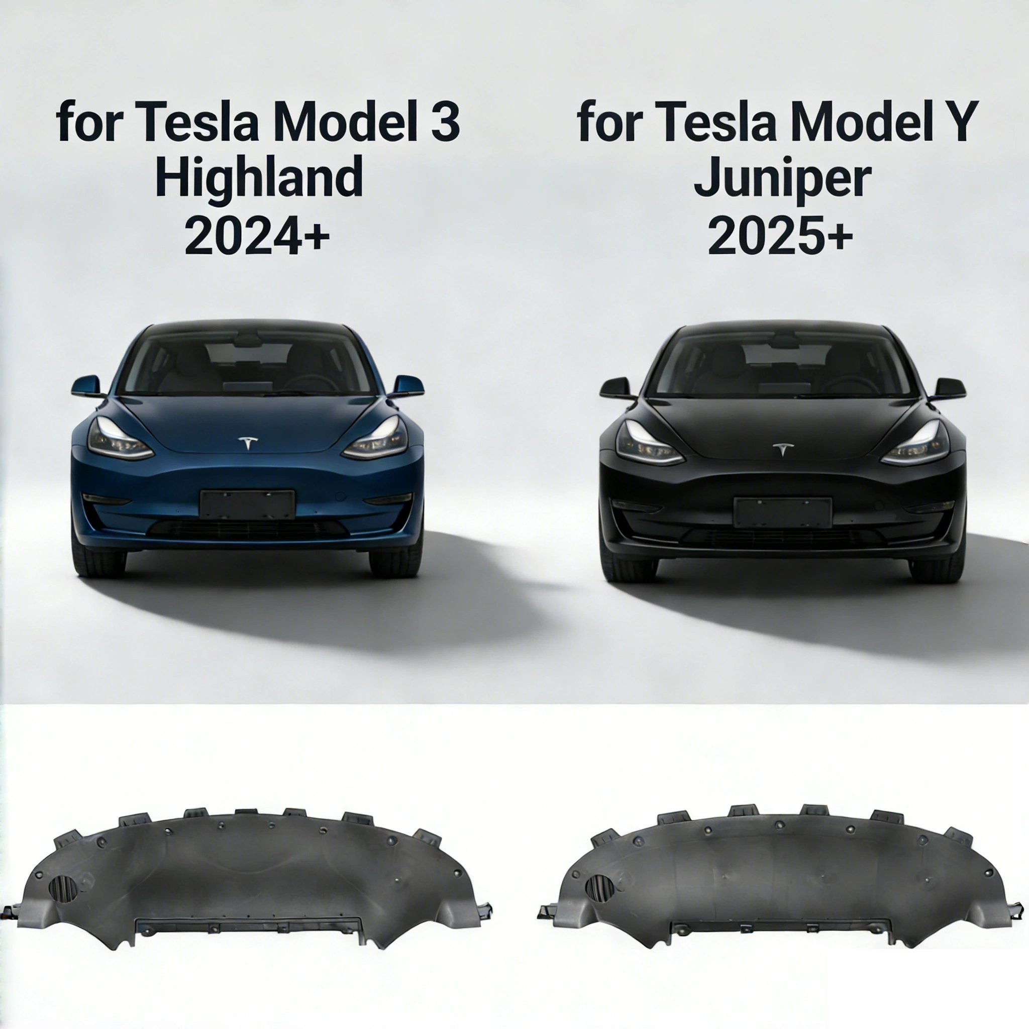 Front Bumper Lower Splash Shield for Tesla Model Y Juniper 1932386-00-C /Model 3 Highland 1694313-00-C