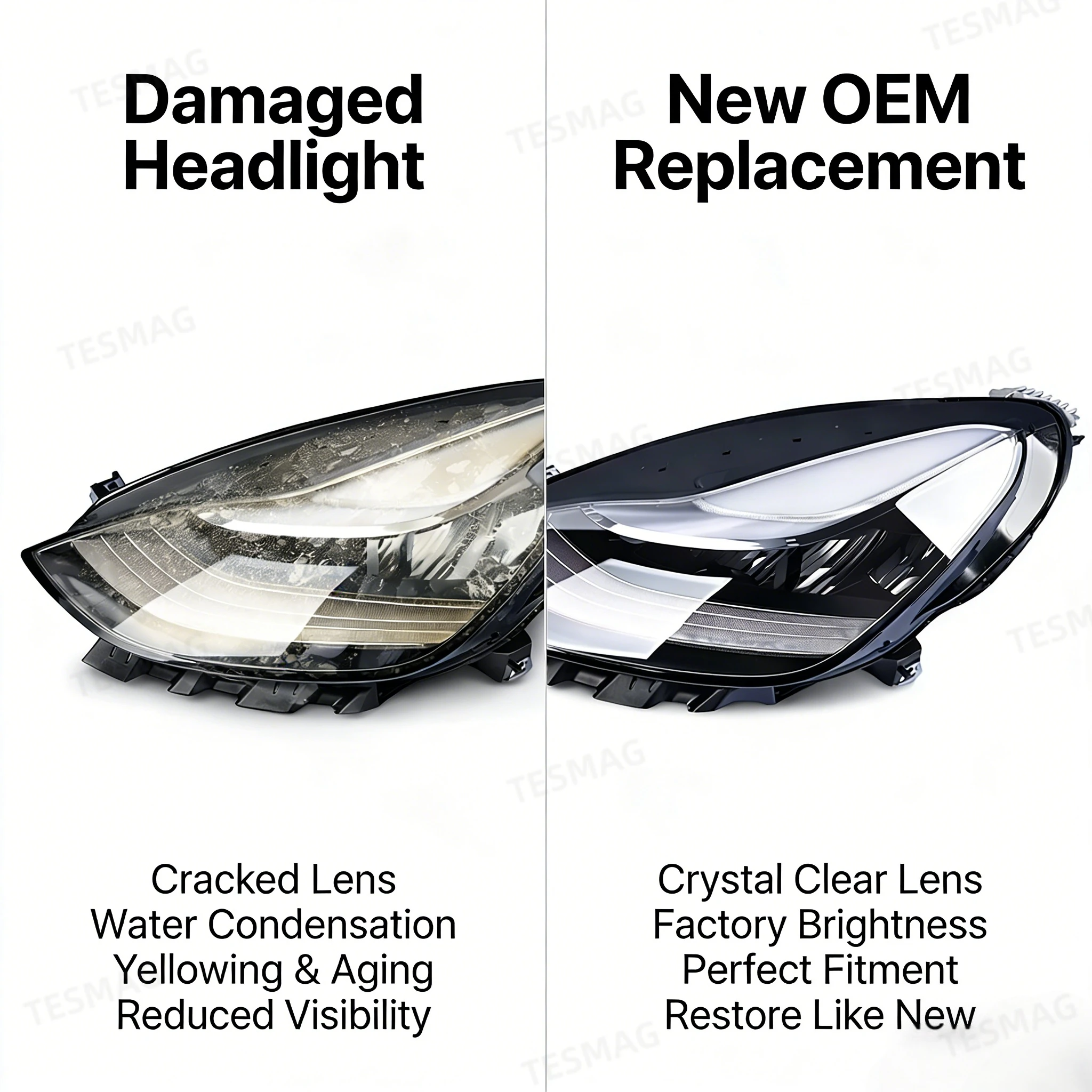 OEM Front Headlight Assembly For Tesla Model 3 1077375-00-C 1077376-00-C Replacement