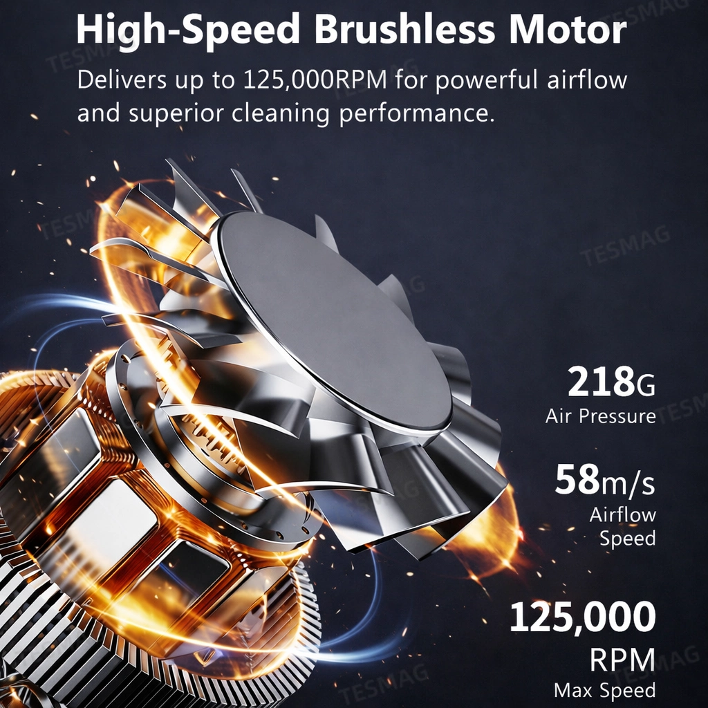 Rechargeable Handheld Electric Air Duster 125000 RPM Powerful Blower Brushless Motor