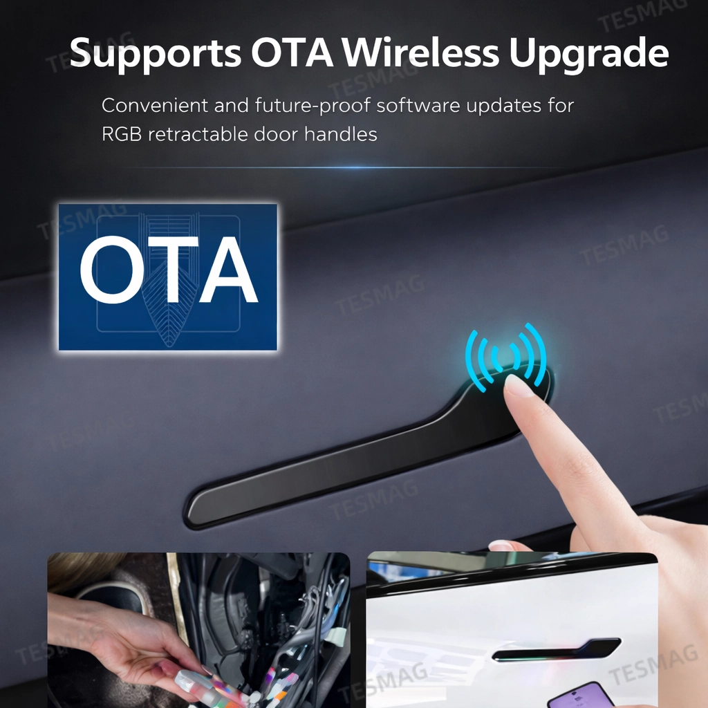 Tesla Model 3/Y Automatic RGB Door Handles – Wireless OTA Upgrade, Hands-Free Pop-Up