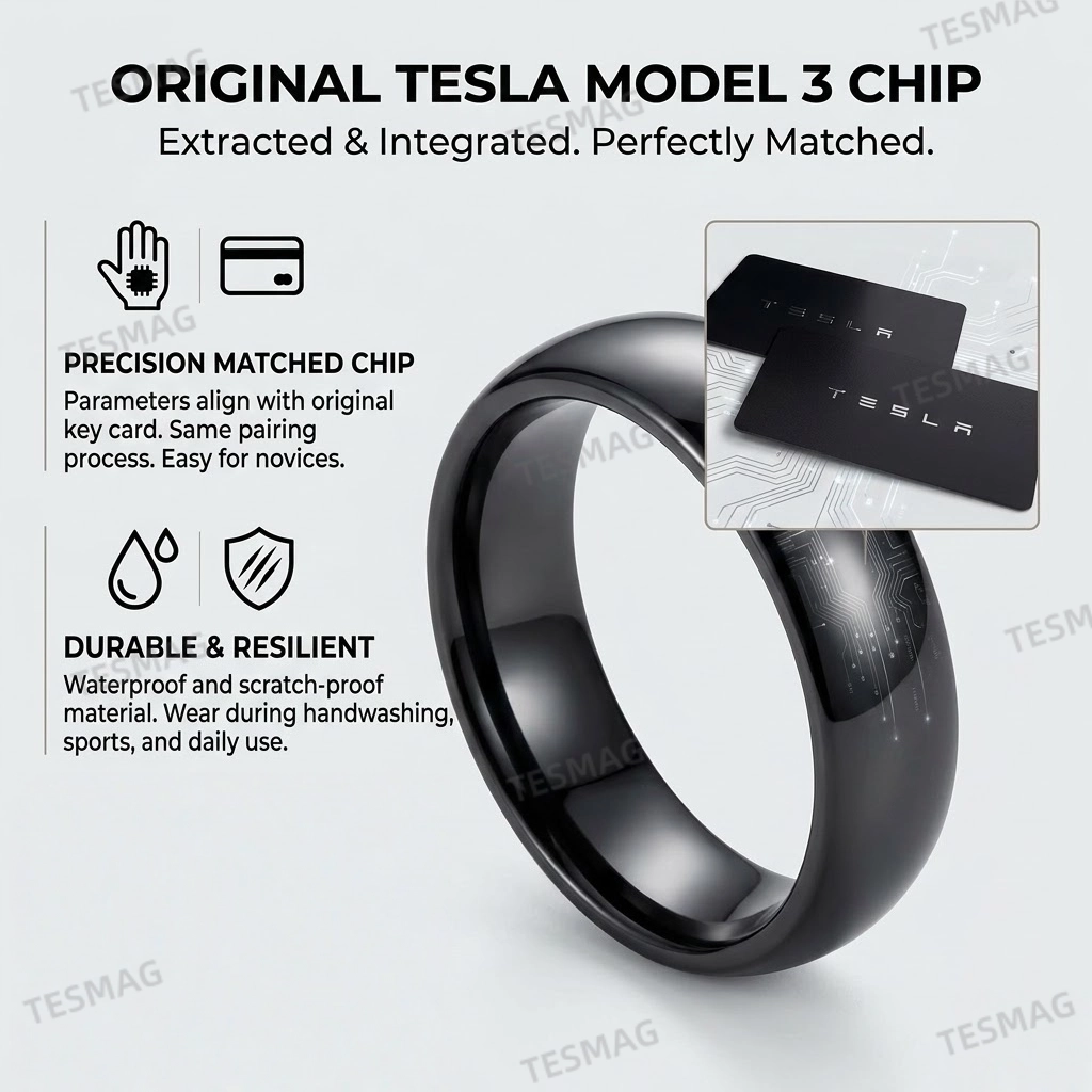 Tesla Smart Ring Key – NFC Keyless Ceramic Key for Model 3 / Highland & Model Y