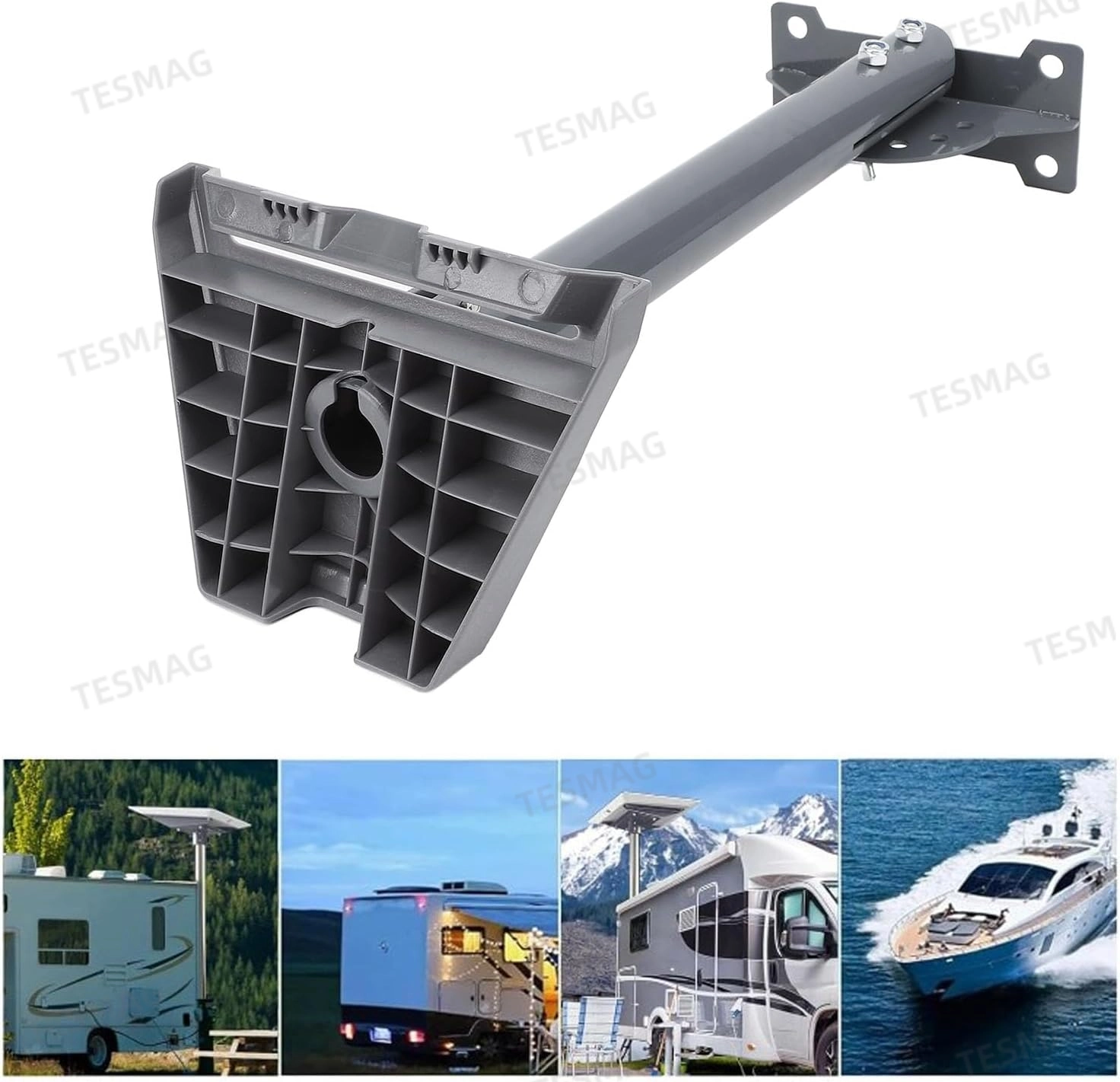 Starlink Gen 3 Roof Mount & Pipe Adapter for RV, Camper, Yacht – Adjustable Pivot Bracket