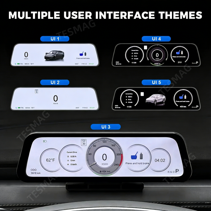 9.6-Inch Driver Display w/ Wireless CarPlay for Tesla Model 3/Y 2021-2026 (LHD Only)