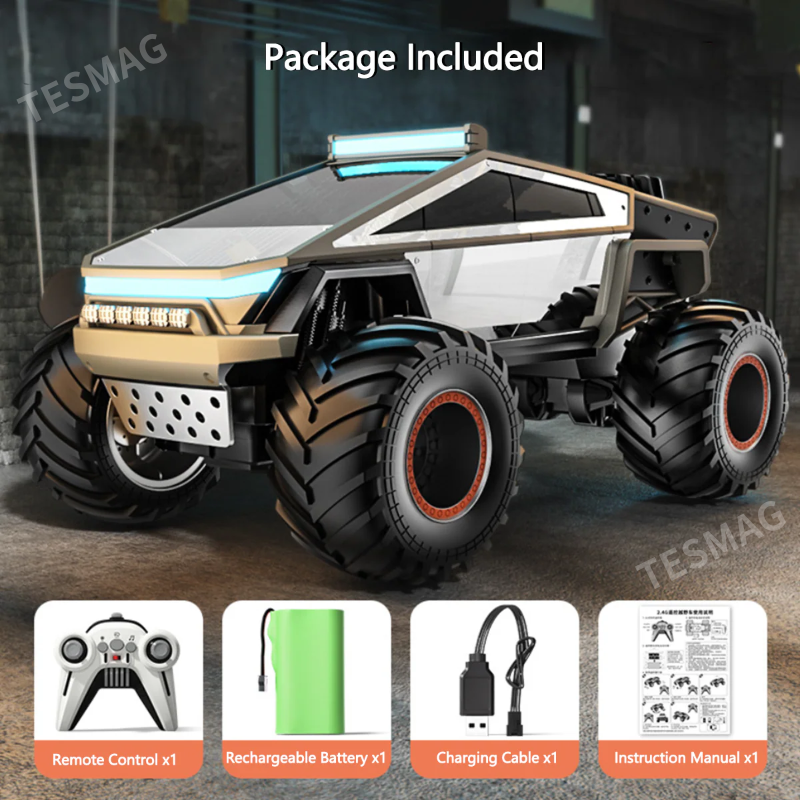 1:14 Scale Alloy Remote Control Cybertruck 4WD Off Road Truck for Kids Adults