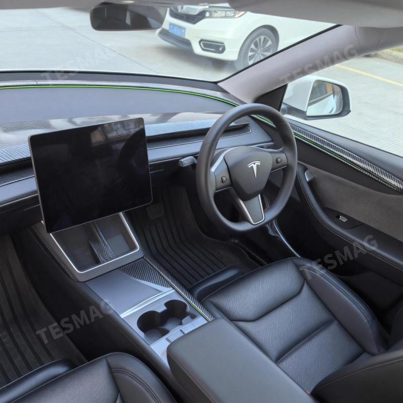 Custom Fit Interior Trim Strips for Tesla Model Y Juniper 2025+ Dashboard Door and Center Console