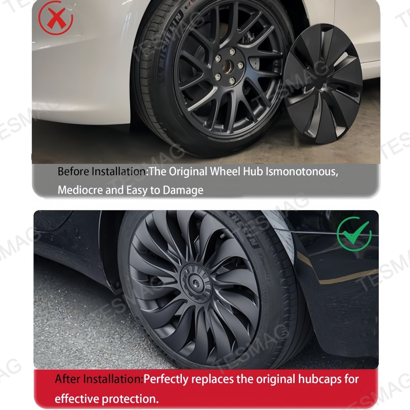 18-Inch Full Coverage Wheel Hubcaps for Tesla Model 3 Highland 